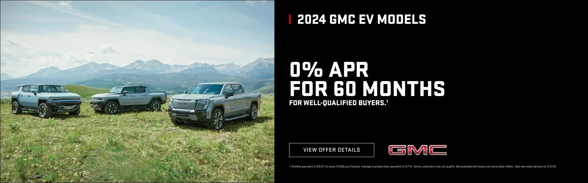 2024 GMC EV Models 0% APR For 60 Months